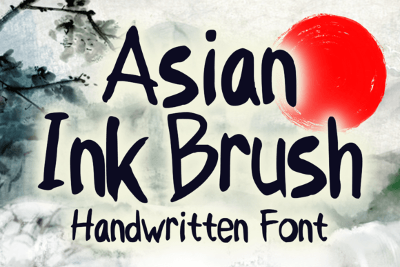 Asian Ink Brush Font for Editorial Design and Creative Publishing