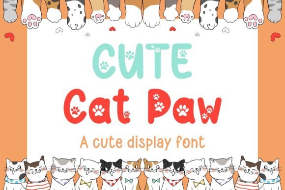 Cute Cat Paw Display Font for Playful Branding
