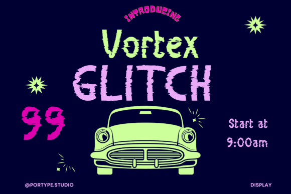 Vortex Glitch Typeface: A Futuristic Display Font for Bold Branding